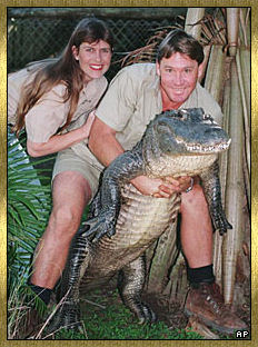 Steve and Terri with crocodile